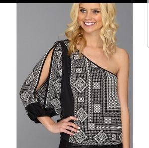 BCBGMaxAzria One Shoulder Blouse